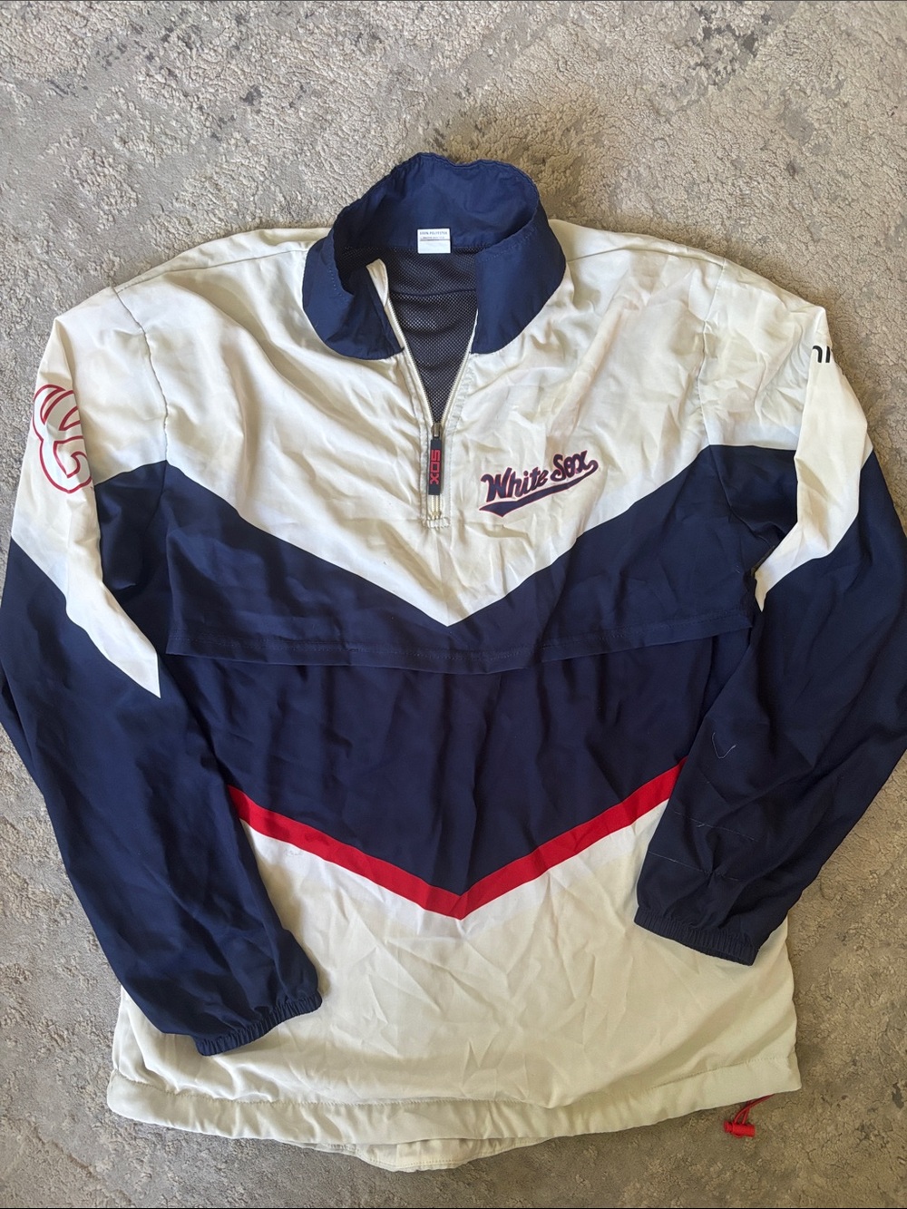 White Sox Navy, White & Red Pullover Windbreaker Jacket